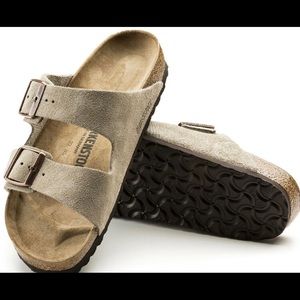 NWT Arizona Taupe Suede Birkenstocks
